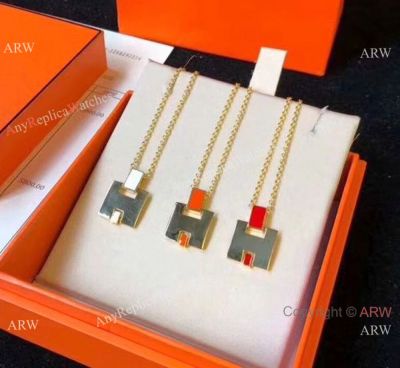 Hermes Replica Necklace with H Pendant